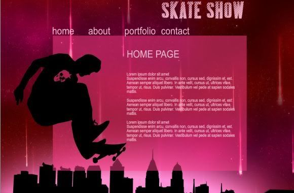 Free Flash Skate Show Web2.0 Template