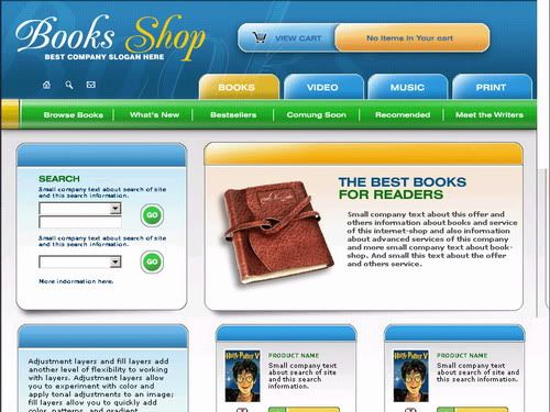 Free Flash Books Shop Store Web2.0 Template