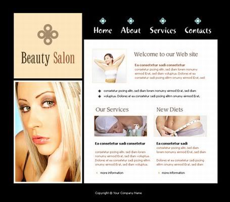 Free Flash Girls Beauty Salon Web2.0 Template