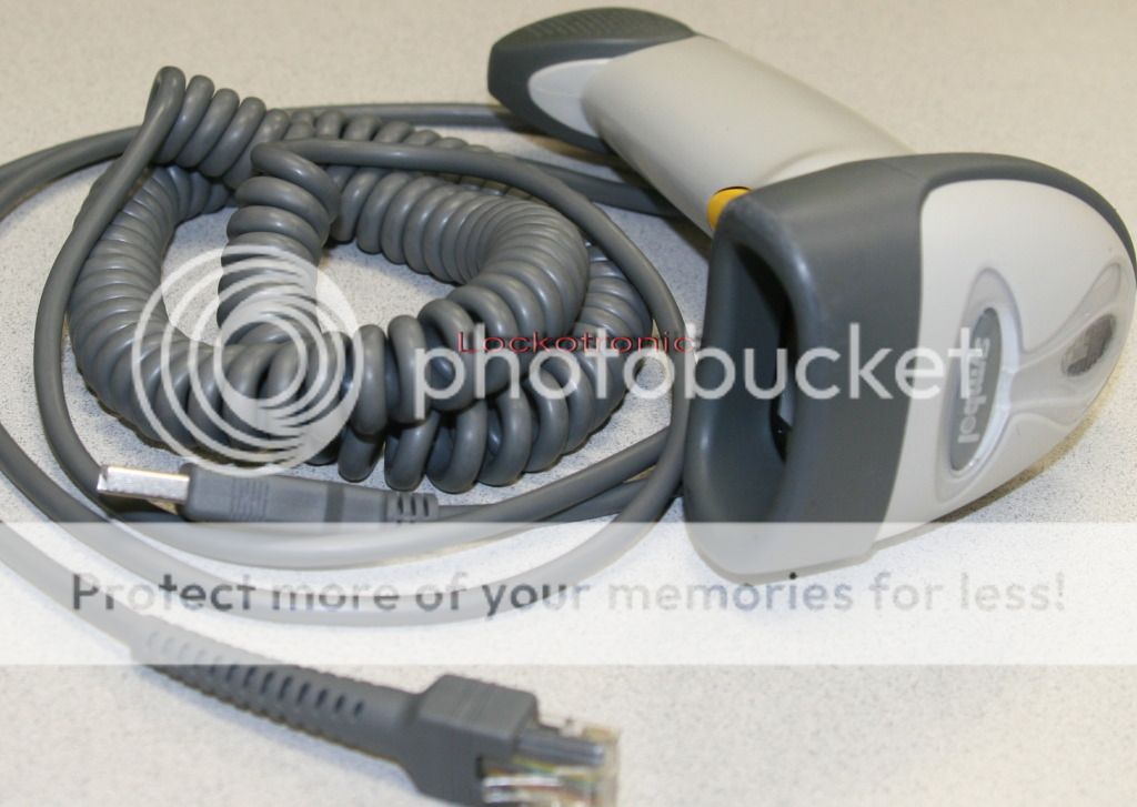 Symbol Barcode Scanner LS2208 USB with Coiled USB Cable